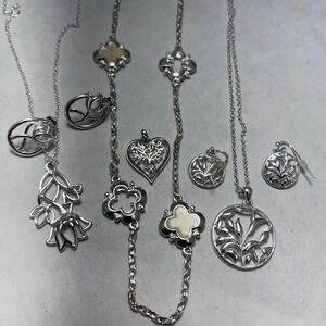 Avon Silver Tone Jewelry Tulip Tree of Life Flowercore Necklaces Earrings SHA